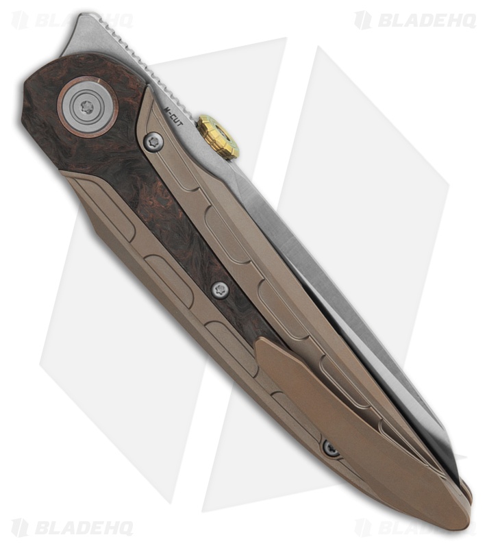 Bestech Knives Prydwen MagnaCut Frame Lock Knife Ti/Dark Matt FC (3.6" SW/Satin)