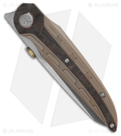 Bestech Knives Prydwen MagnaCut Frame Lock Knife Ti/Dark Matt FC (3.6" SW/Satin)