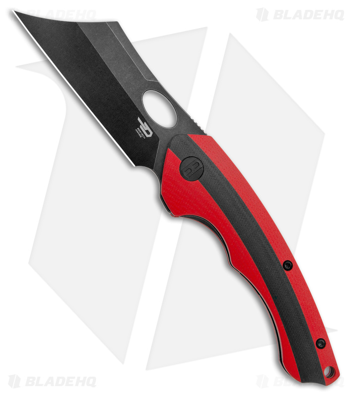 Bestech Knives Skirmish Liner Lock Knife Red/Black G-10 (3.25" Black SW D2)