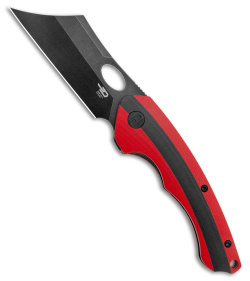 Bestech Knives Skirmish Liner Lock Knife Red/Black G-10 (3.25" Black SW D2)