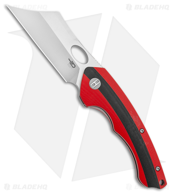 Bestech Knives Skirmish Liner Lock Knife Red/Black G-10 (3.25" Satin D2)