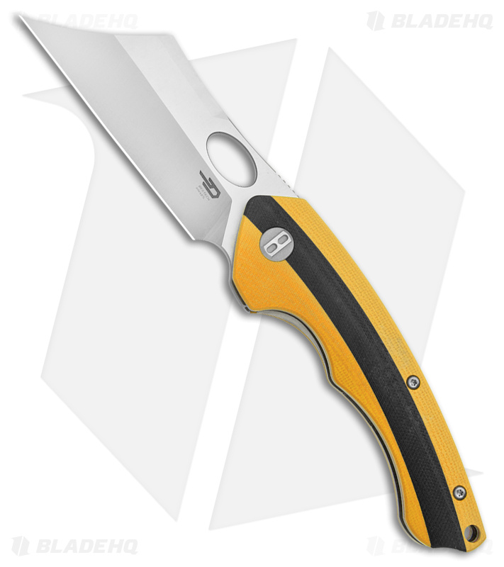 Bestech Knives Skirmish Liner Lock Knife Yellow/Black G-10 (3.25" Satin D2)