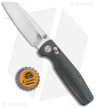 Bestech Knives Slasher Bar Lock Black Micarta (3" Stonewash D2) BG43A-1