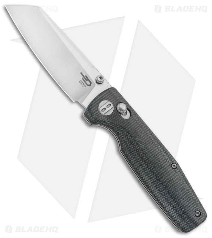 Bestech Knives Slasher Bar Lock Black Micarta (3" Stonewash D2) BG43A-1