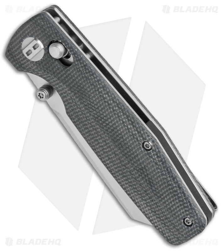 Bestech Knives Slasher Bar Lock Black Micarta (3" Stonewash D2) BG43A-1