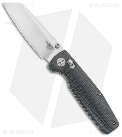 Bestech Knives Slasher Bar Lock Black Micarta (3" Stonewash D2) BG43A-1