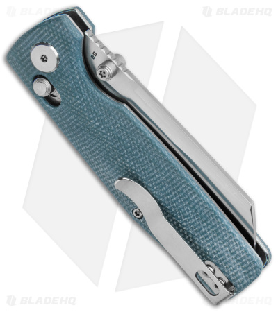 Bestech Knives Slasher Bar Lock Knife Blue Micarta (3" Stonewash D2) BG43C-1