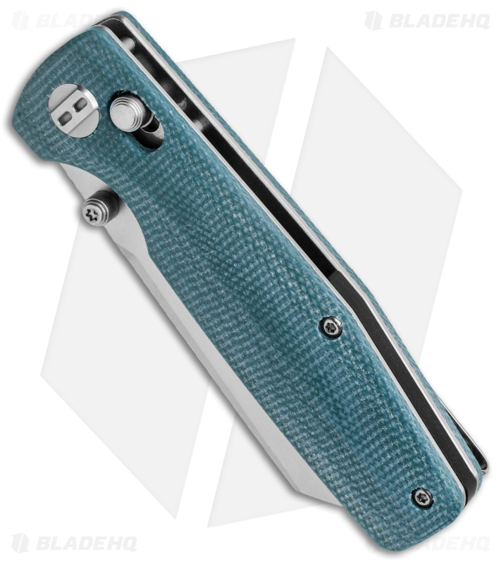 Bestech Knives Slasher Bar Lock Knife Blue Micarta (3" Stonewash D2) BG43C-1