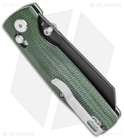 Bestech Knives Slasher Bar Lock Knife Green Micarta (3" Black D2) BG43B-2