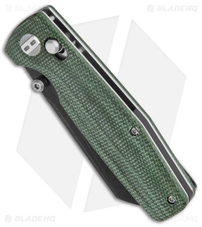 Bestech Knives Slasher Bar Lock Knife Green Micarta (3" Black D2) BG43B-2