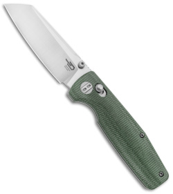 Bestech Knives Slasher Bar Lock Knife Green Micarta (3" Stonewash D2) BG43B-1