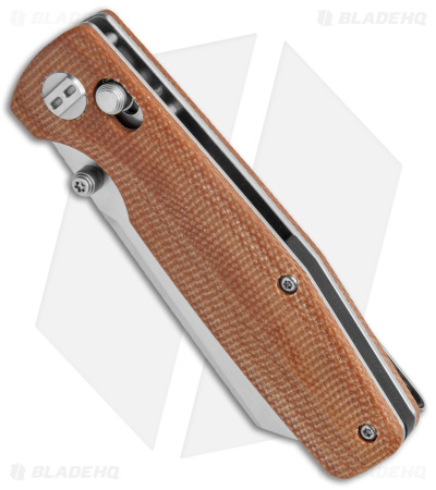 Bestech Knives Slasher Bar Lock Knife Natural Micarta (3" Satin D2) BG43D