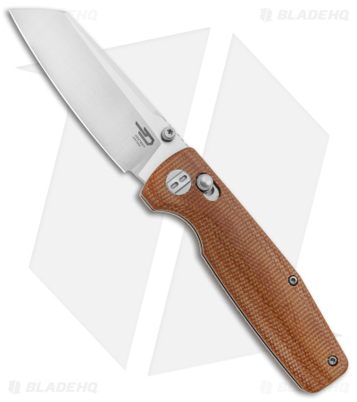 Bestech Knives Slasher Bar Lock Knife Natural Micarta (3" Satin D2) BG43D