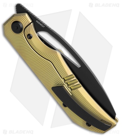 Bestech Knives TAIPAN Frame Lock Knife Bronze Titanium (3.7" Black) BT2503B