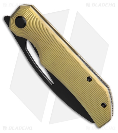 Bestech Knives TAIPAN Frame Lock Knife Bronze Titanium (3.7" Black) BT2503B
