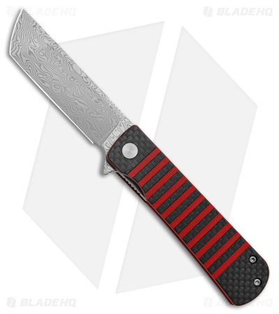 Bestech Knives Titan Liner Lock Knife Red/G-10 CF (3" Damascus) BL05B
