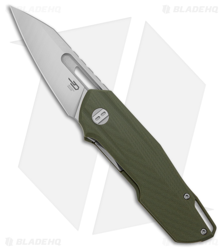 Bestech Knives Toddler Liner Lock Knife OD Green G-10 (3" Satin/SW) BG64B