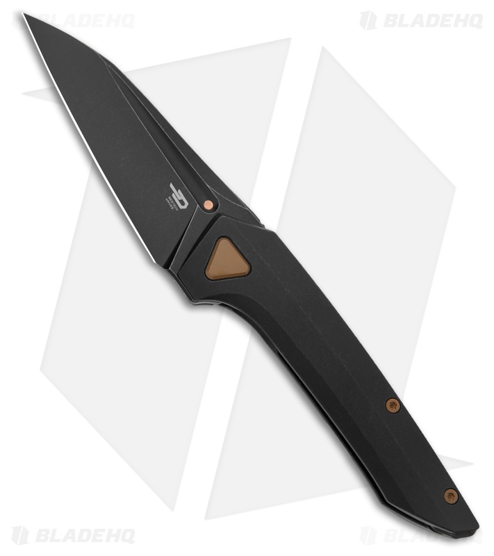 Bestech Knives VK-NAVI Frame Lock Knife Black/Bronze Ti (3.3" Black SW)