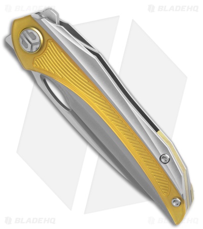 Bestech Senu Frame Lock Knife Stonewash Titanium + Ultem Inlay (3.5" BB/Satin)