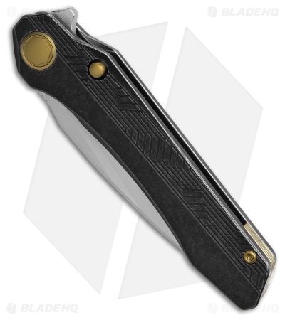 Bestech Wet Nellie Button Lock Flipper Black/Bronze Titanium (3.625" Satin)