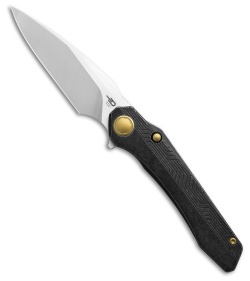 Bestech Wet Nellie Button Lock Flipper Black/Bronze Titanium (3.625" Satin)