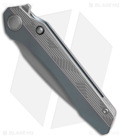Bestech Wet Nellie Button Lock Flipper Blue/Gray Titanium (3.625" Fine SW)