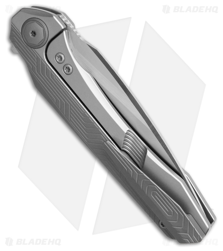 Bestech Wet Nellie Button Lock Flipper Gray Titanium (3.625" Satin)