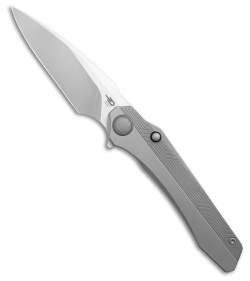Bestech Wet Nellie Button Lock Flipper Gray Titanium (3.625" Satin)