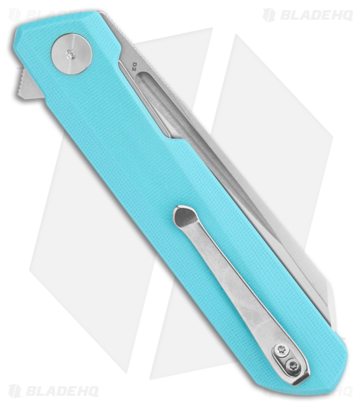 Bestechman Dundee Sheepsfoot Liner Lock Knife Light Blue G-10 (3.5" Satin/SW)