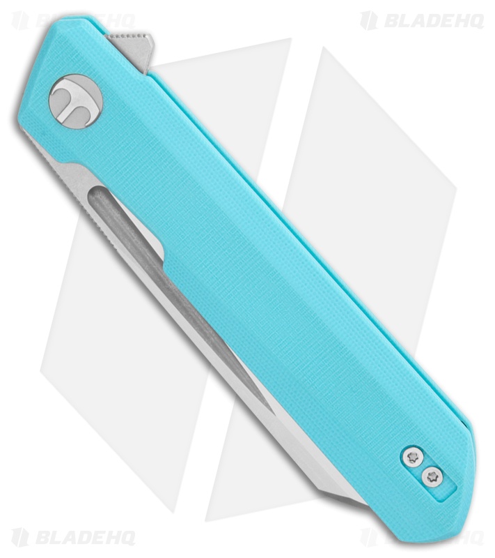 Bestechman Dundee Sheepsfoot Liner Lock Knife Light Blue G-10 (3.5" Satin/SW)