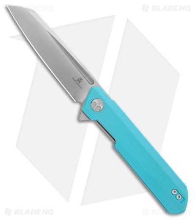 Bestechman Dundee Sheepsfoot Liner Lock Knife Light Blue G-10 (3.5" Satin/SW)