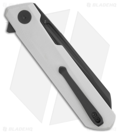 Bestechman Dundee Sheepsfoot Liner Lock Knife White G-10 (3.5" Gray PVD)