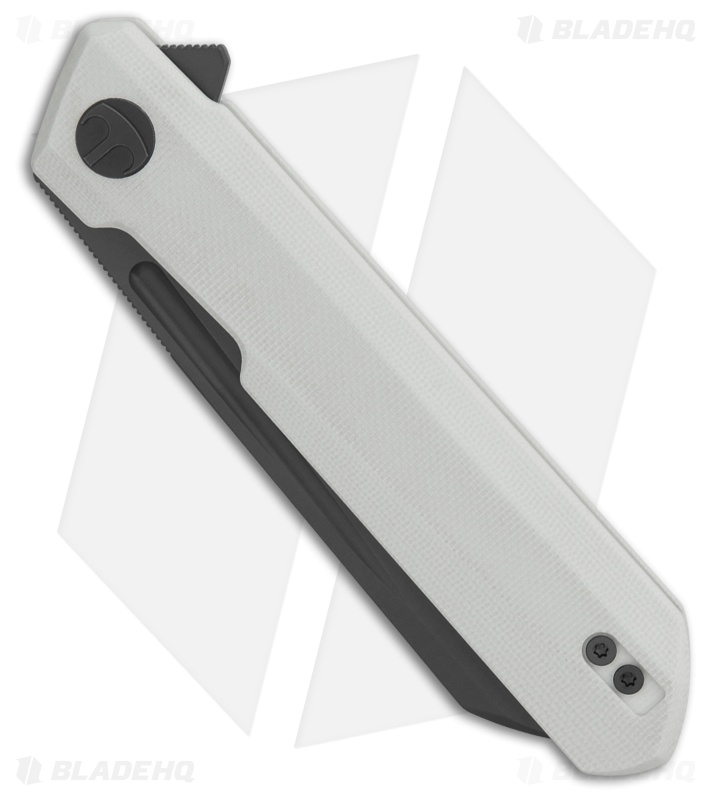 Bestechman Dundee Sheepsfoot Liner Lock Knife White G-10 (3.5" Gray PVD)