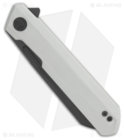 Bestechman Dundee Sheepsfoot Liner Lock Knife White G-10 (3.5" Gray PVD)