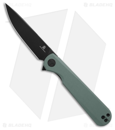 Bestechman Flick Liner Lock Knife Gray G-10 (3.5" Black) 