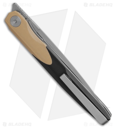 Bestechman Lanza Liner Lock Knife Black/Tan G-10 (3.4" Satin) 