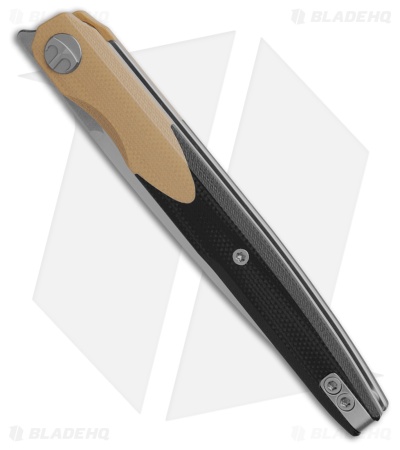 Bestechman Lanza Liner Lock Knife Black/Tan G-10 (3.4" Satin) 