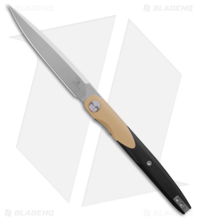 Bestechman Lanza Liner Lock Knife Black/Tan G-10 (3.4" Satin) 