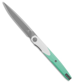 Bestechman Lanza Liner Lock Knife Blue/White G-10 (3.4" Gray)