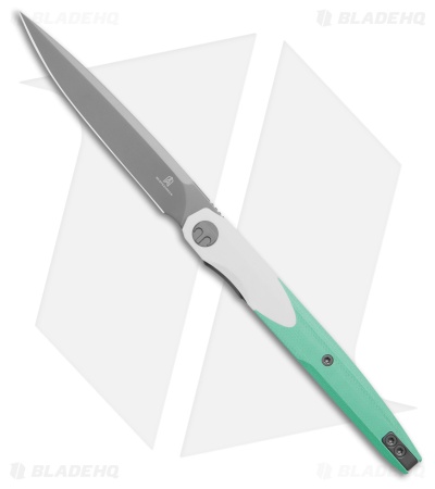 Bestechman Lanza Liner Lock Knife Blue/White G-10 (3.4" Gray) 