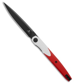 Bestechman Lanza Liner Lock Knife Red/White G-10 (3.4" Black)