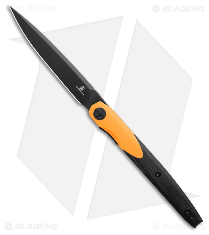 Bestechman Lanza Liner Lock Knife Yellow/Black G-10 Black