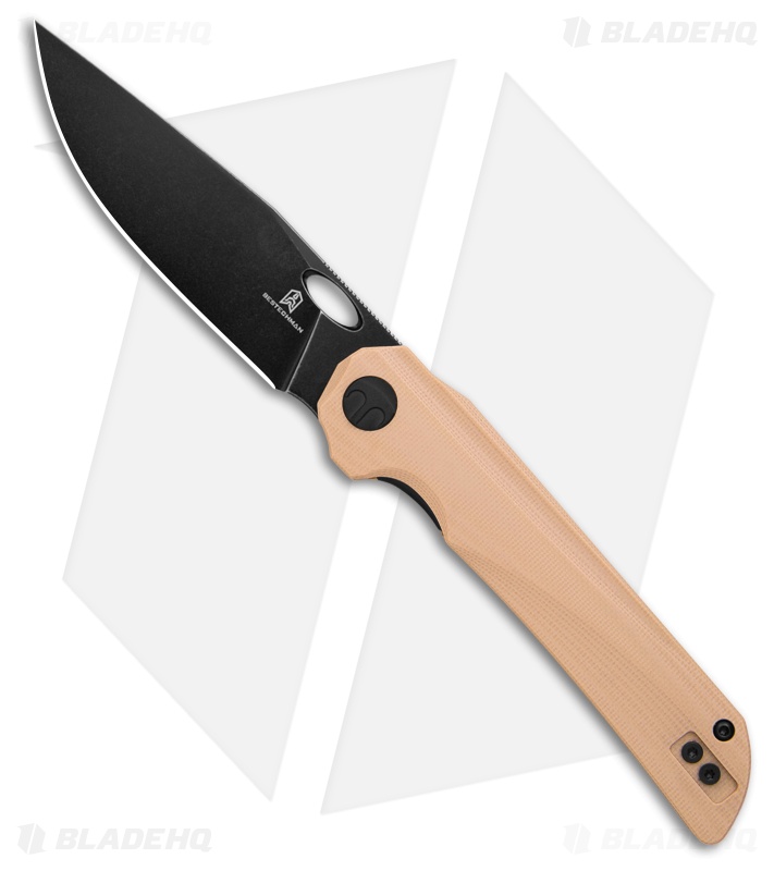 Bestechman Smuga Liner Lock Knife Champagne G-10 (3.6" Black PVD SW)