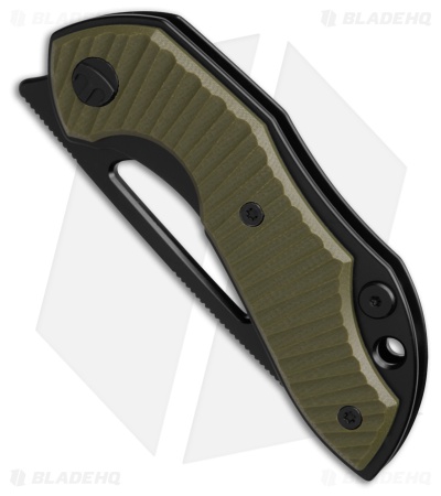 Bestechman TRIASSIC Liner Lock Knife OD Green G-10 (2.5" Black Stonewash)