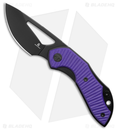 Bestechman TRIASSIC Liner Lock Knife Purple G-10 (2.5" Black PVD)
