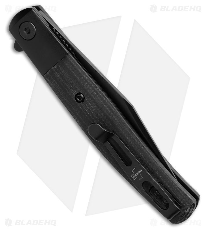 Boker Plus Modern Stockman Liner Lock Knife Black Micarta (3.3" Black) 01BP0034