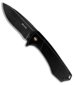 Buck 713 Ruckus Frame Lock Knife Black Al + Copper Hardware (3.5" Black SW)