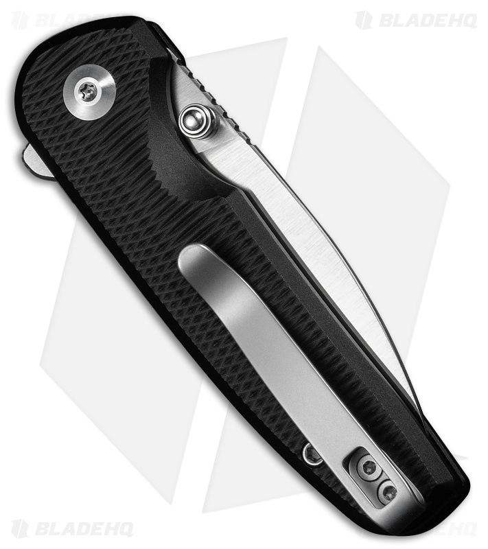 CIVIVI Mini Shakan Button Lock Knife Ripple Patterned Black Al (2.5" Satin)