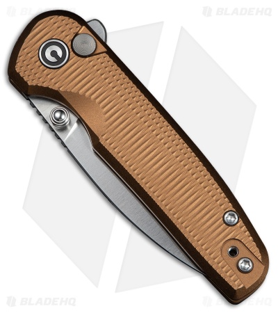 CIVIVI Mini Shakan Button Lock Knife Ripple Patterned Coyote Brown (2.5" Satin)