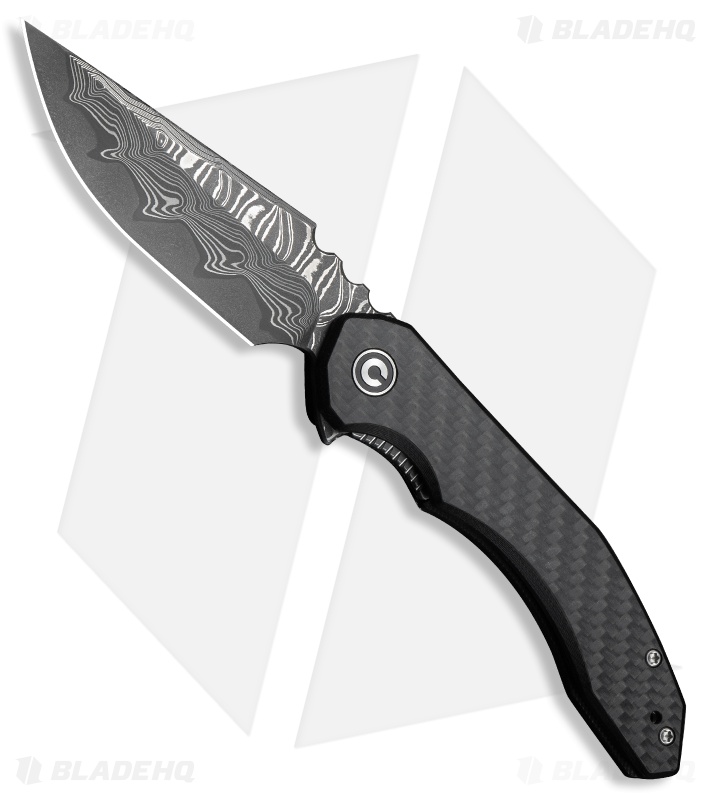 CIVIVI Bluetick Knife Carbon Fiber/G-10 Damascus